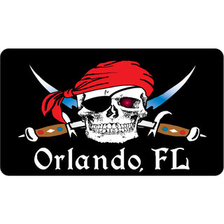 OK4 Orlando  FL Pirate Skull w Crossed Swords (00406) Sticker