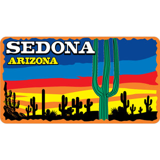 Sedona Arizona   Desert Sunset Cactus Sticker