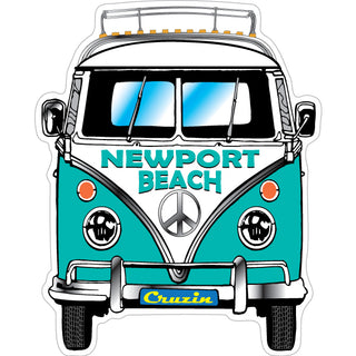 Newport Beach   Bus Front View Sticker