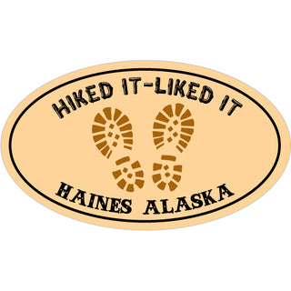 Haines AlaskaBear Hiked it Liked it Oval Sticker