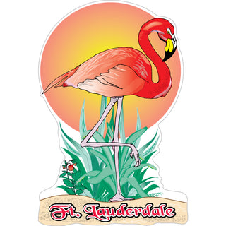 OK4 Ft. Lauderdale Flamingo with Sun Vertical Sticker