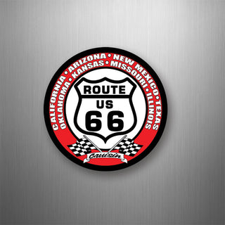 Route 66   Red Round and Highway Strip Flexible Magnet