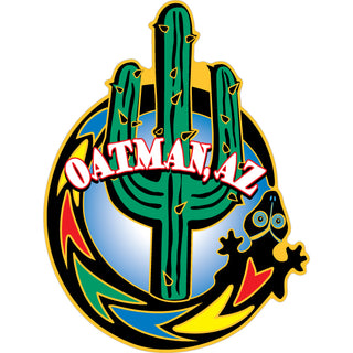 Oatman  AZ   Cactus Gecko Circle Sticker