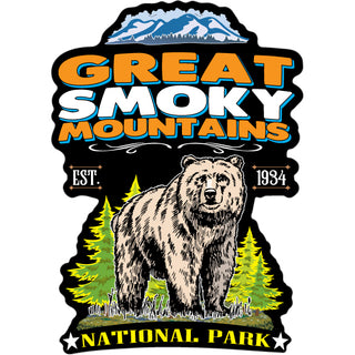 OK4 Great Smoky Mountains Bear In Black Background Sticker