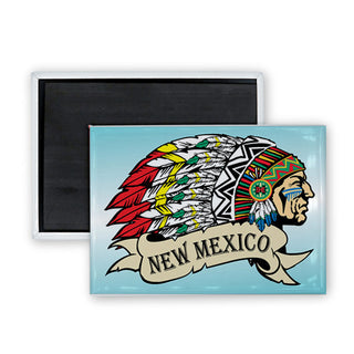 New Mexico Indian Chief Side View (00058) Rectangle Badge Magnet