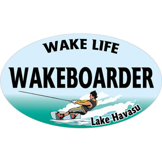 Lake Havasu   Wake Life Wakeboarder Oval Sticker