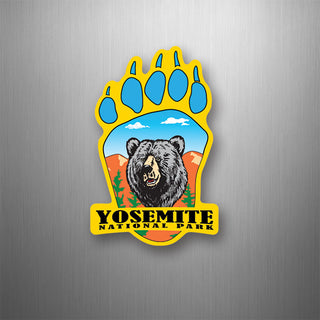 Yosemite  CA   Bear Paw With Bear Full Color Flexible Magnet