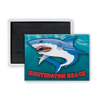 Huntington Beach Shark Full View Rectangle Badge Magnet
