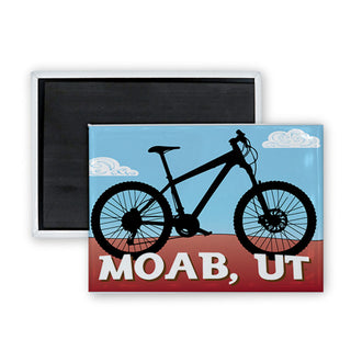 Moab  UT   Mountain Bike Rectangle Badge Magnet