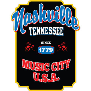 Nashville Music City Vert Black Sign mini Sticker