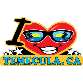 OK4 Temecula  CA I Heart w Sunglasses (00087) Sticker