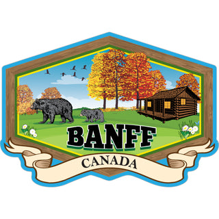 Banff  Canada   Cabin In The Mountains Sticker