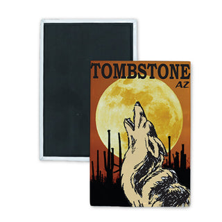 Tombstone Arizona Wolf Rectangle Badge Magnet