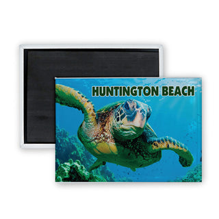 Huntington Beach  California Sea Turtle Photo Rectangle Badge Magnet