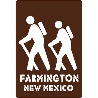 Farmington  New Mexico   Hikers Brown Sign Sticker