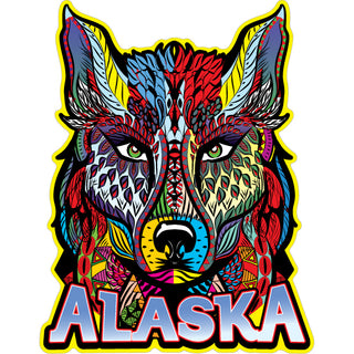 Alaska Abstract Pattern Wolf Sticker