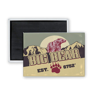 Big Bear Retro Bear Sign Rectangle Badge Magnet