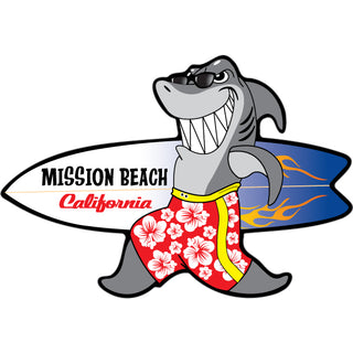 Mission Beach  California   Walking Surfboard Shark Sticker