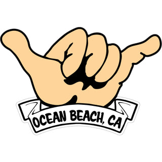 Ocean Beach  CA   Hang Loose Hand Sticker