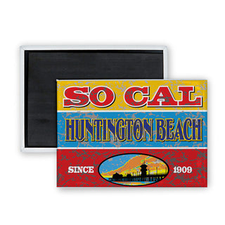 Huntington Beach Distressed Endless Summer Insert Rectangle Rectangle Badge Magnet