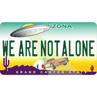 We are not alone Arizona License Plate Sticker
