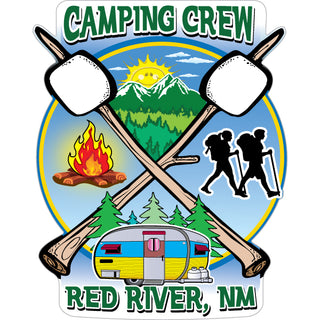 Red River  New Mexico   Camping Crew Marshmallow Sticks Sticker