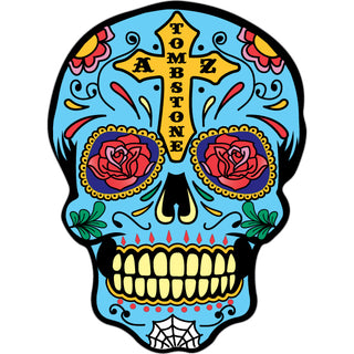 Tombstone  AZ   Blue Sugar Skull Sticker