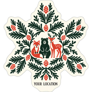 WINTER SNOW FLAKE ANIMALS Sticker