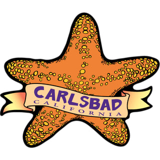 Carlsbad  CA Starfish With Banner Sticker