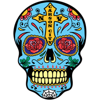 Carson City  NV   Blue Sugar Skull Sticker