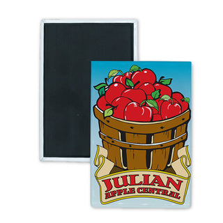 Julian   Apple Basket Rectangle Badge Magnet