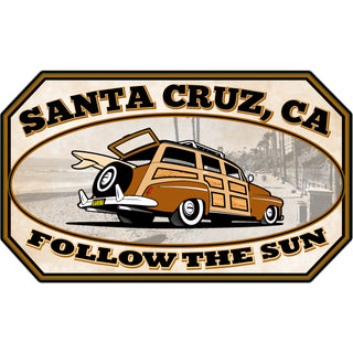 OK4 Santa Cruz Woody Follow The Sun   Business Card Sized Sticker Sticker