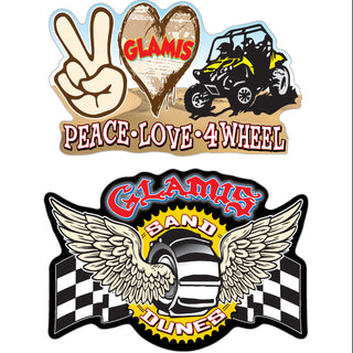 Glamis   Peace  Love  4 Wheel & Wheel Wings Sticker