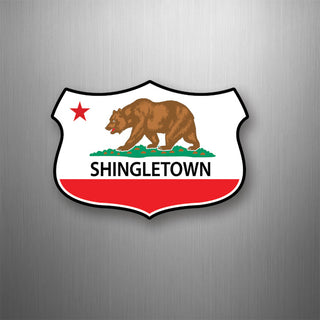 Shingletown State Flag on Wide Shield Flexible Magnet