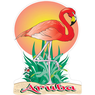 Aruba   Flamingo Sun Sticker