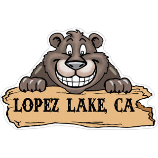 Lopez Lake  CA   Smiling Bear Sticker