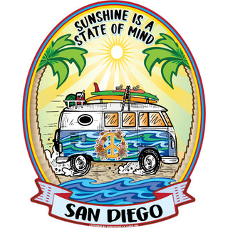 San Diego   Sunshine Is A State Of Mind Van Sticker