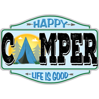 Novelty   Happy Camper Tent Sticker