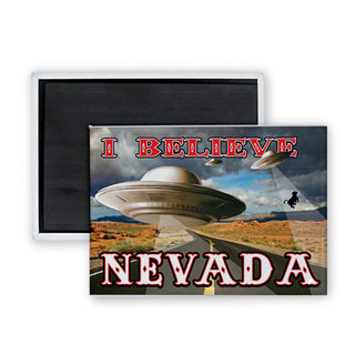 Nevada   Flying Saucer Photo Rectangle Badge Magnet