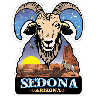 Sedona  Arizona   Desert Bighorn Ram Night Sticker