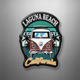 Laguna Beach Burgandy Bus Front 3D Magnet