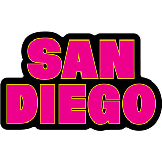 San Diego  CA   Hot Pink Block Letters Sticker