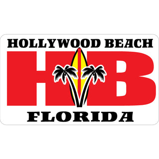 OK3 Hollywood Beach FL Fat Letters w Surfboard Sticker