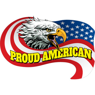 Novelty   Proud American Eagle and Flag Horizontal Sticker