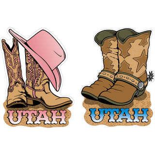 Utah   Cowgirl and Cowboy Boots Sticker
