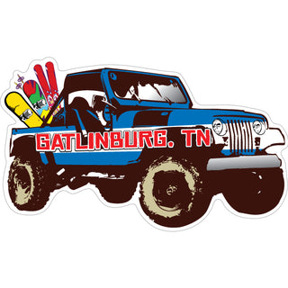 Gatlinburg  TN   Flag Jeep Sticker