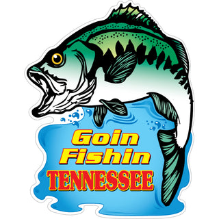 Tennessee Goin Fishin Bass Vertical Sticker