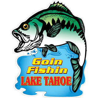 OK4 Lake Tahoe Goin Fishin Bass Vertical Sticker