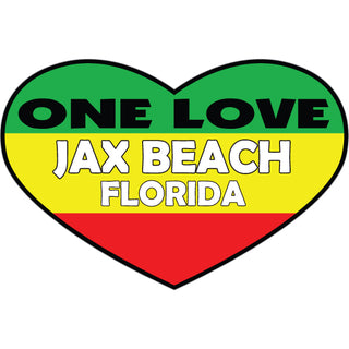 OK3 Jax Beach Florida One Love Heart Sticker