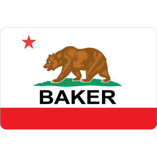 Baker  CA California Flag Sticker
